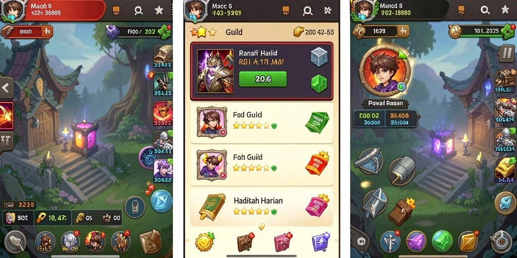 r6r6 - Menu karakter dengan berbagai pilihan kostum.